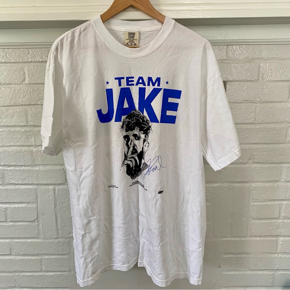 Team Jake • Jake Paul vs Mike Tyson Netflix Promo White Graphic T-Shirt Size XL